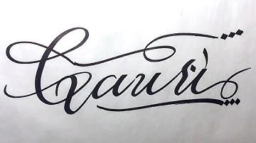 Gauri Name Signature Calligraphy Status | How to Cursive write with cut Marker #gauri @Gauri