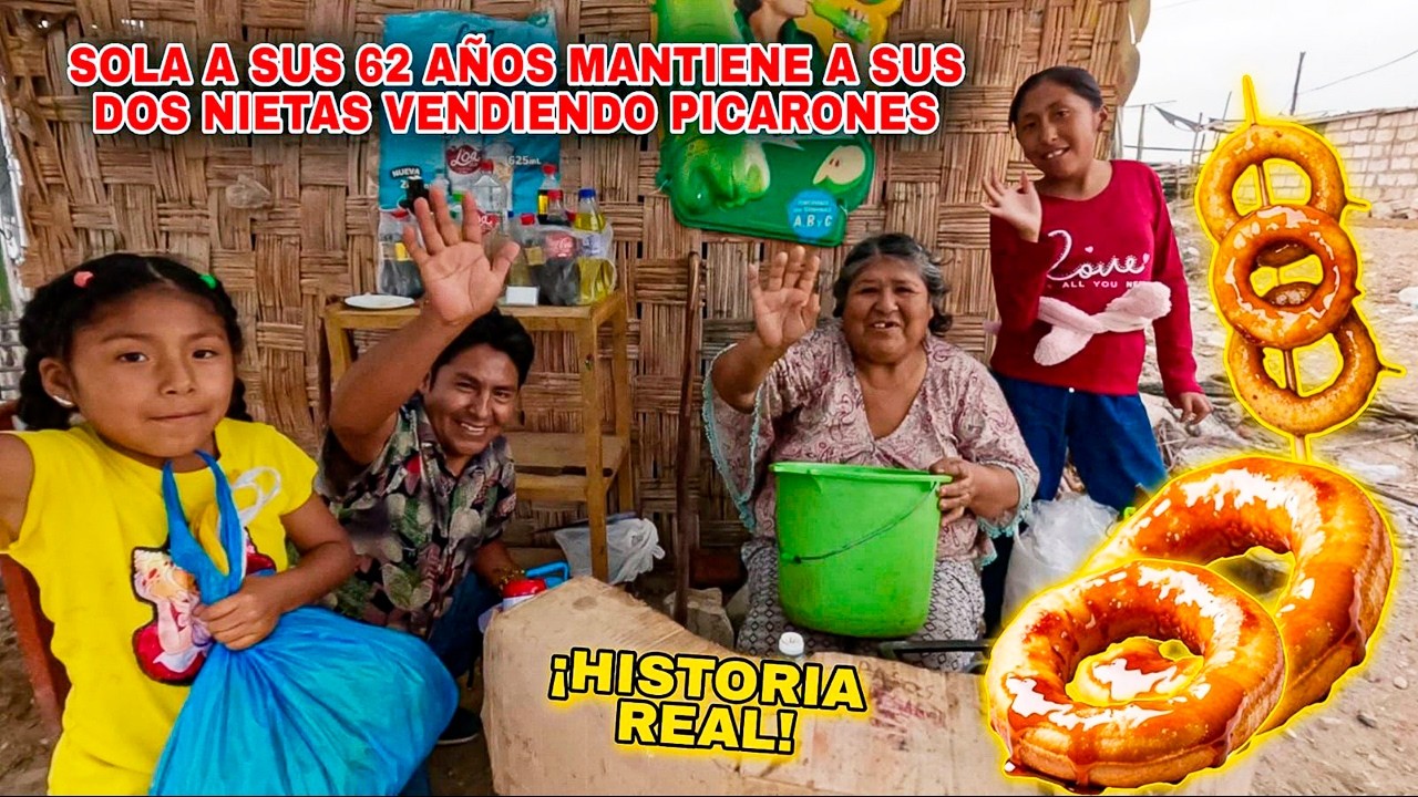 Sola a sus 62 años doña Marta y sus nietecitas sobreviven de su humilde negocio de PICARONES