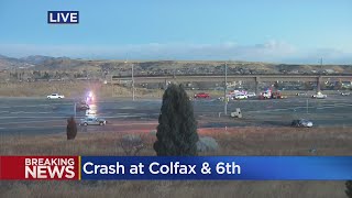 6th Avenue Shut Down In Denver After 2-Car Crash Injures 4