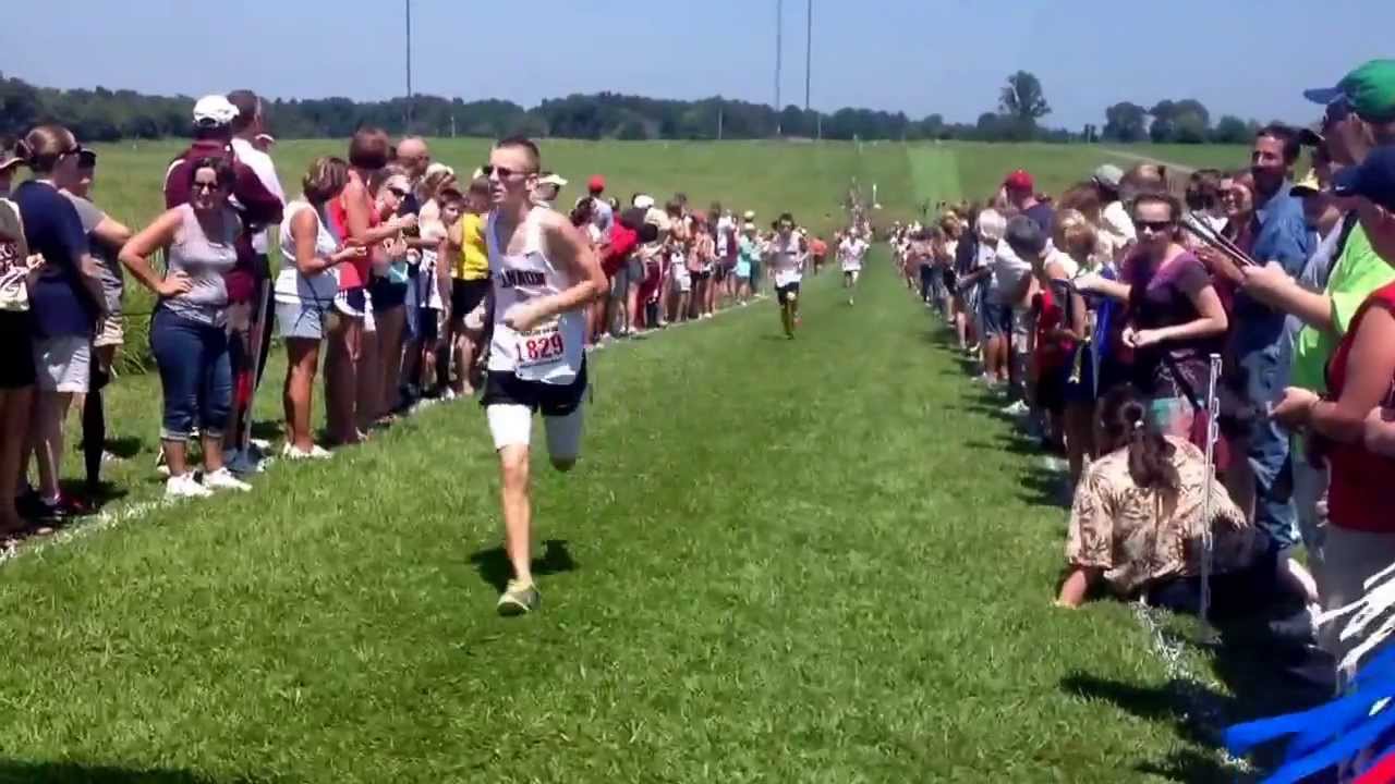 Devin finishing 2nd for the Cannon Co JV x-country team at Macon Co H.S.