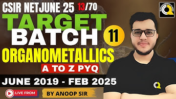 🔴ORGANOMETALLICS CSIR NET PYQ (2019-2024 ) A to Z | TARGET BATCH🔥| Anoop Sir