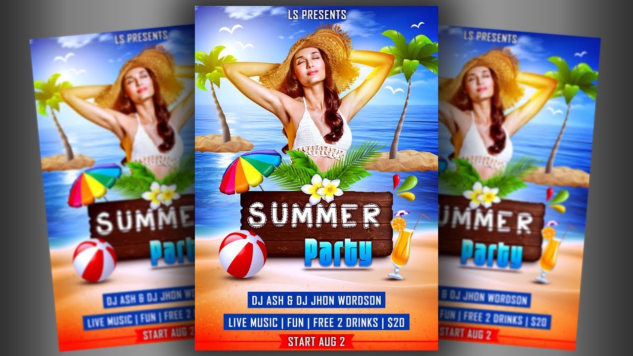 create a summer party flyer in photoshop