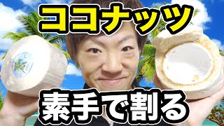 【全力】ココナッツ素手で割ってみた（笑）