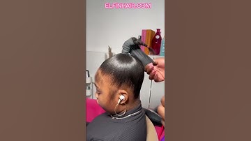 👄Barbie Ponytail Sleeking Tutorial | Silkpress On 4C Natural Hair | #viralvideo #elfinhair