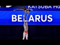 Balance. Women’s group. Training. Acrobatic gymnastics. Belarus