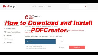 How to Download and Install PDFCreator.