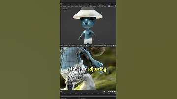 Adjusting all UVs for Smurf Cat meme - low poly 3d model game character in Blender