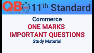 TN | 11th Standard Commerce One Mark Important Questions Book Back & Creative With Answer Key