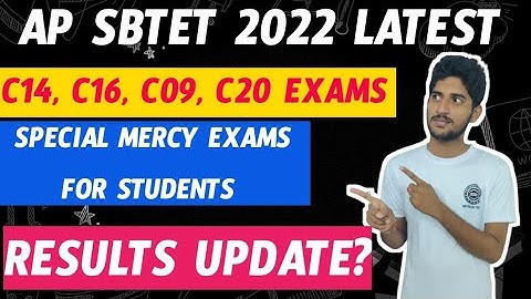 Ap sbtet 2022 latest | C14,C16,C09,C20 Exams| Special Mercy Chance Diploma Examinations | results?