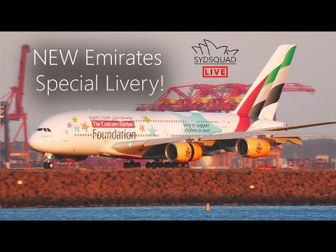 [4K/60] BRAND NEW Emirates A380 'Emirates Foundation' Special Livery! SydSquad Live Highlights