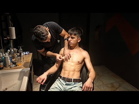 Relaxing ASMR Massage, the deepest stage of sleep.(CHEST MASSAGE)