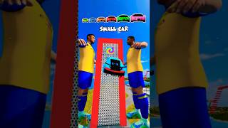 🌟Tiny Car Jump the Soccer Ball Tower Portal… and GROWS to IMPOSSIBLE SIZE! #shorts #beamngdrive