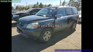 Pilot Exl 2003 2HKYF185X3H615962 | Honda