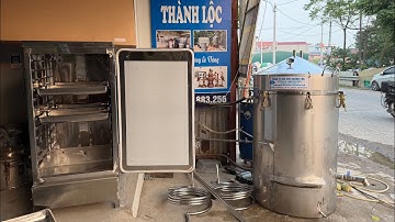 Bộ Nồi Hơi Nấu Rượu 100kg gạo đun củi cấp hơi sang Tủ Nấu Cơm 100kg gạo toàn bộ inox304