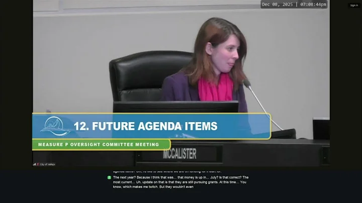 Measure P Oversight Committee Regular Meeting - 12-08-2025 - City of Vallejo