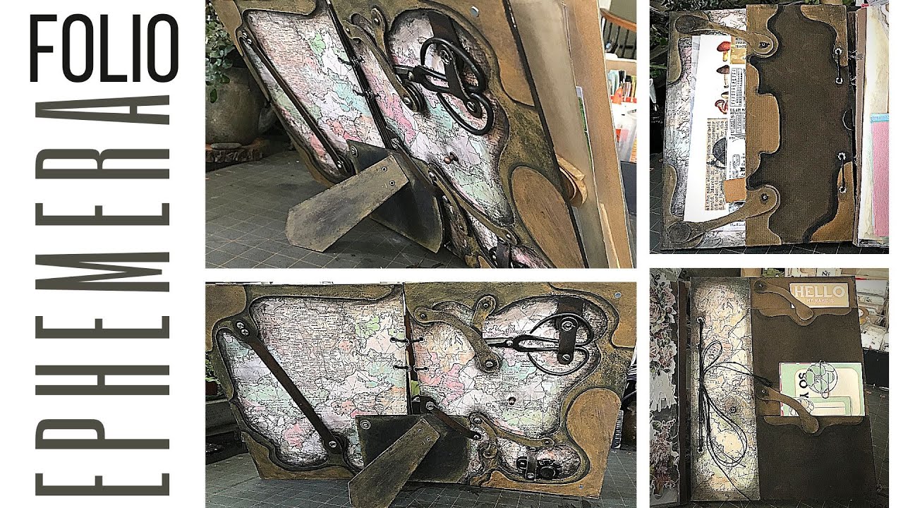 DIY Ephemera Folio propped up with a picture frame back stand for easy