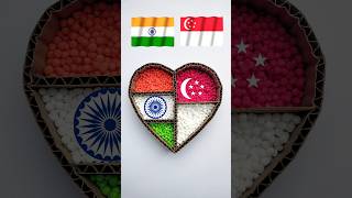 🇮🇳 india vs 🇸🇬 Singapore flag art with round shape #art #flag #unique #india #indianflag