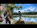 SLINGSHOT spearfishing for river monster catch N cook