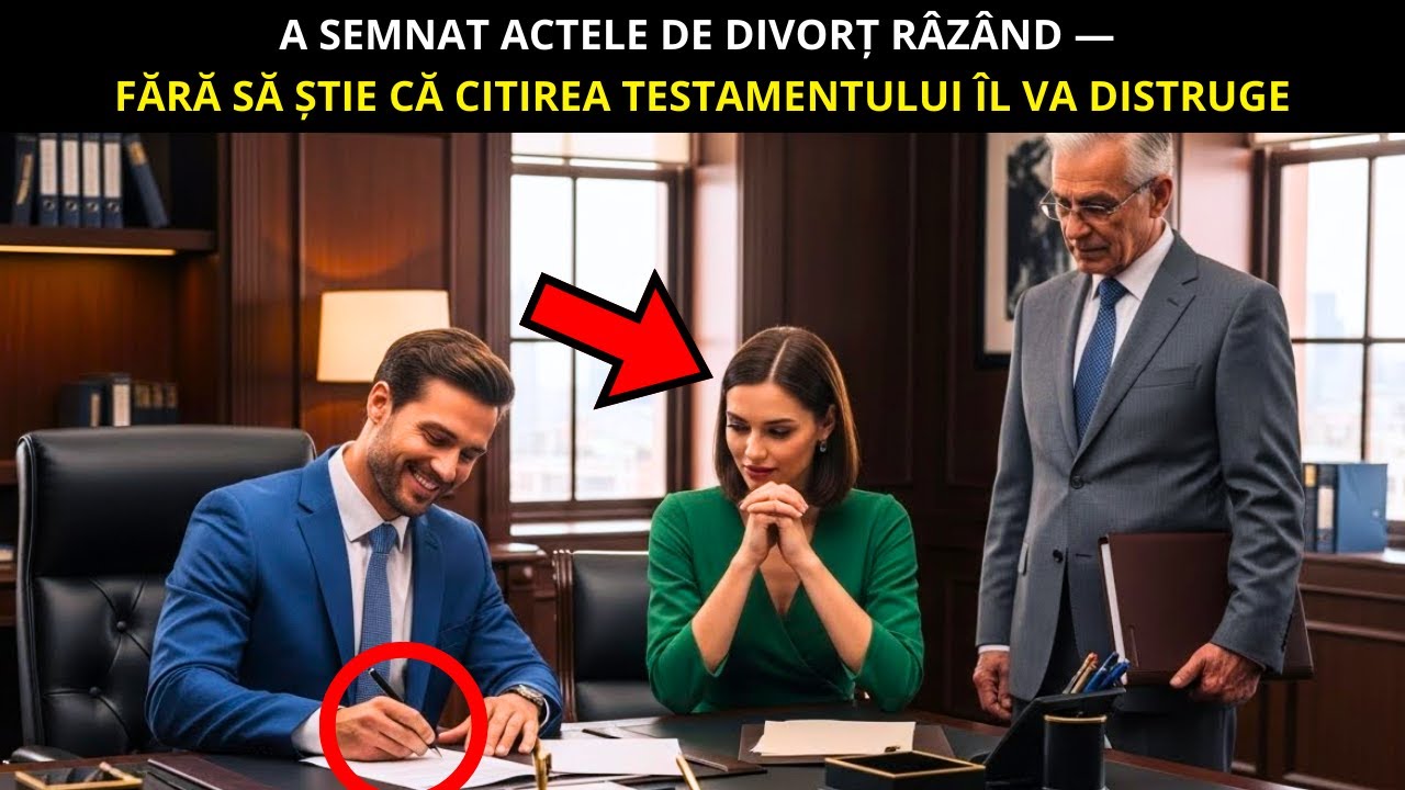 A SEMNAT ACTELE DE DIVORȚ RÂZÂND, FĂRĂ SĂ ȘTIE CĂ CITIREA TESTAMENTULUI ÎL VA DISTRUGE