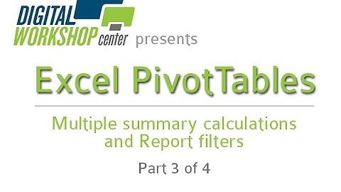 Microsoft Excel PivotTables - Multiple summary calculations and report filters. Part 3 of 4.