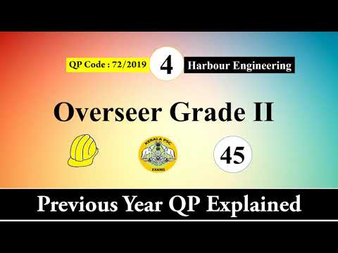 Part 45- Kerala PSC Overseer Gr II/Draftsman-II Previous year QP in KPSC | whatsapp 6282322502