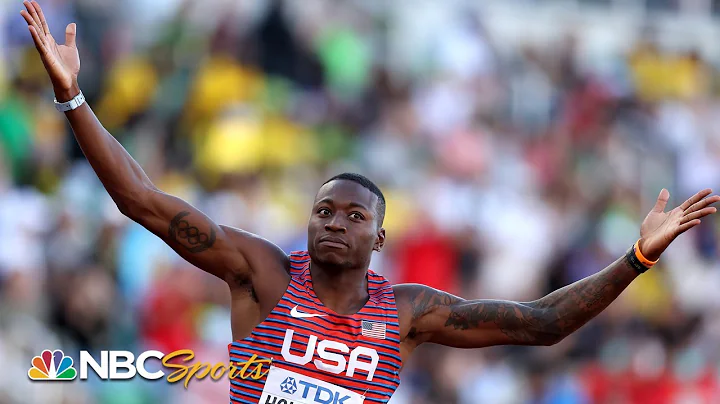 Devon Allen false starts in 110m, Grant Holloway R...