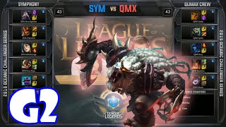 Qlimax Crew vs Symphony Game 2 | 2015 Oceanic Challenger Series pre-season W2D1 | QMX vs SYM G2