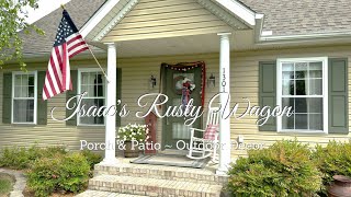 Porch Patio Yard Outdoor Decor ~ Rag Bow Wreath Tutorial ~ Mother-in-law's Patio Decor and Flowers