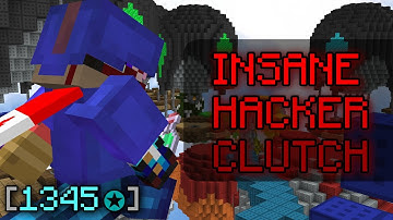 CRAZIEST CLUTCH against a BLATANT HACKER in Solo Bedwars | Hypixel Bedwars