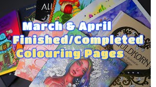 Full March & April Finished/Completed Colouring Pages News