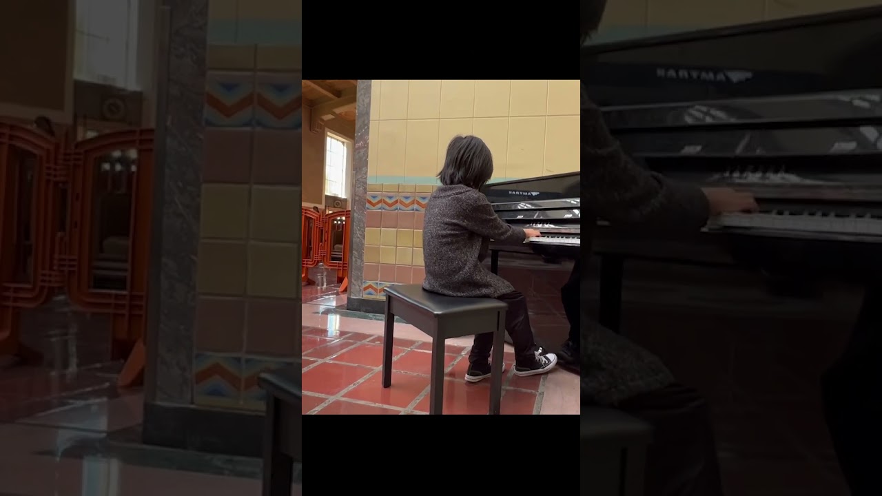 10-Year-Old Boy Plays Piano at Los Angeles Union Station 