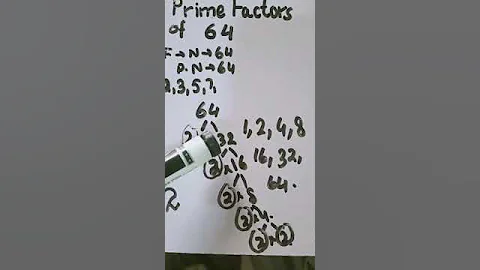 Prime factors of 64 using factor tree method | Factors of 64 using factor tree | Factor tree of 64