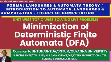 Formal Languages & Automata Theory | Problem-8. Minimization of Deterministic Finite Automata (DFA)