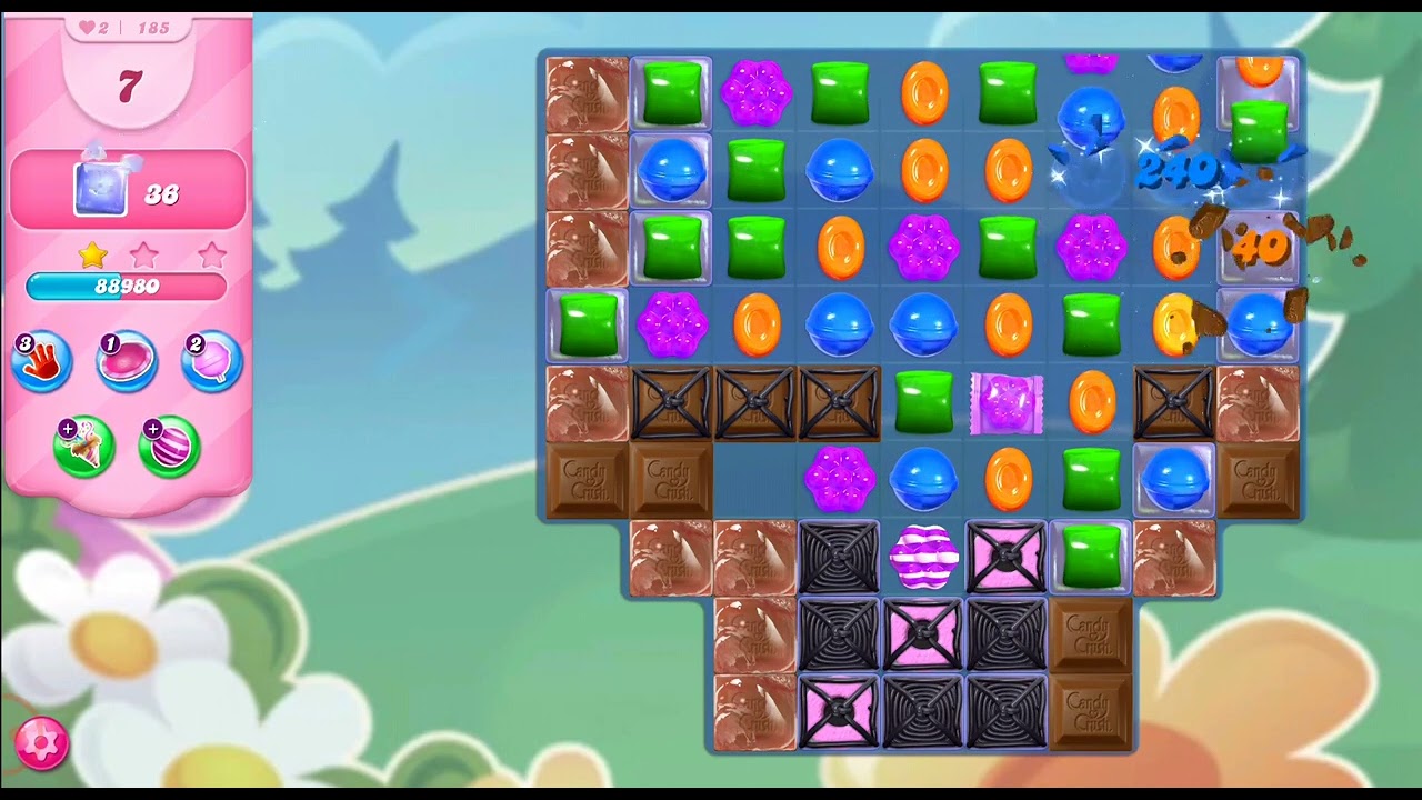 Candy Crush Saga Levels 184 to 186
