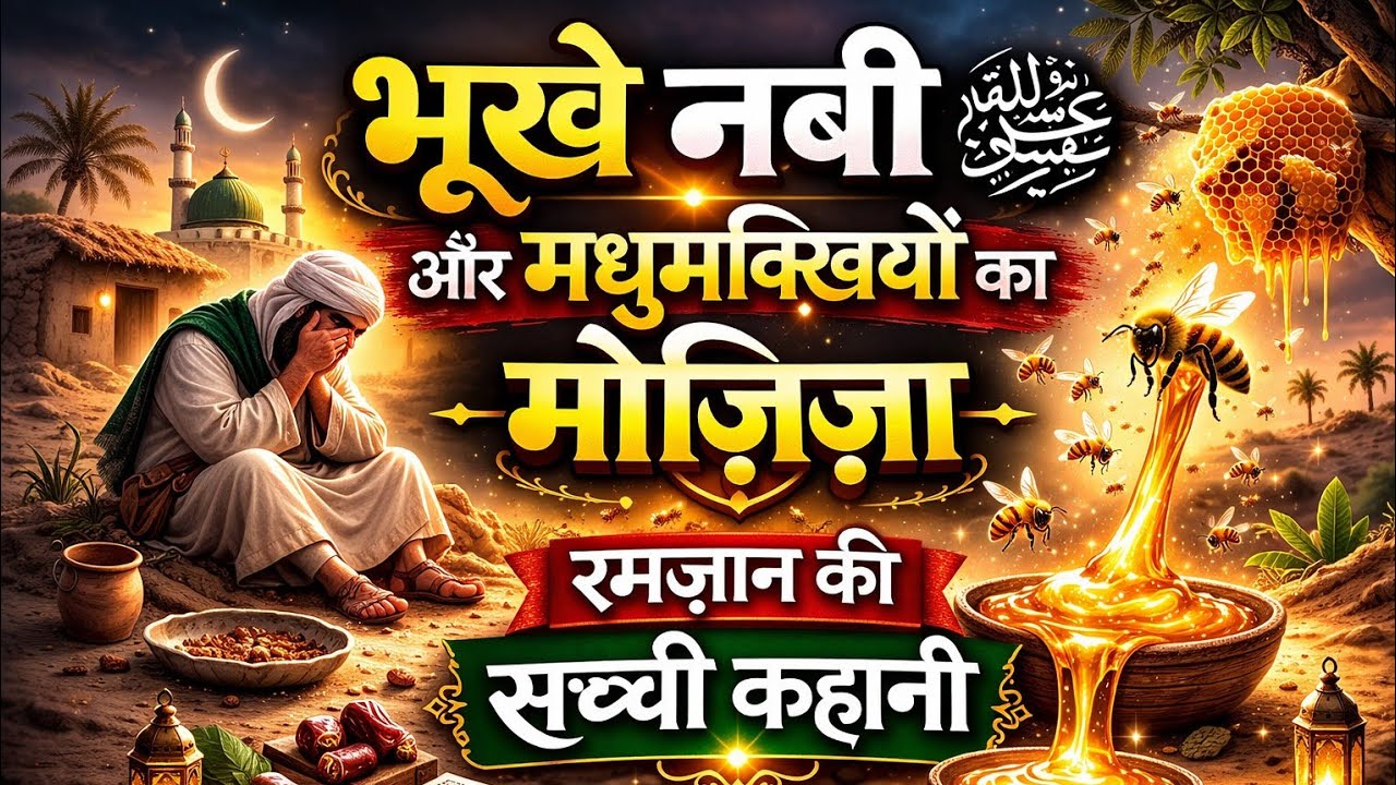 “भूखे नबी ﷺ और मधुमक्खियों का मोज़िज़ा | शहद में छुपी शिफ़ा | रमज़ान की सच्ची कहानी || Ramadan 2026”