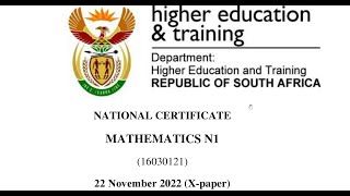 A MUST WATCH PART 1-MATHEMATICS N1 14 NOVEMBER FINAL EXAM ANSWERS