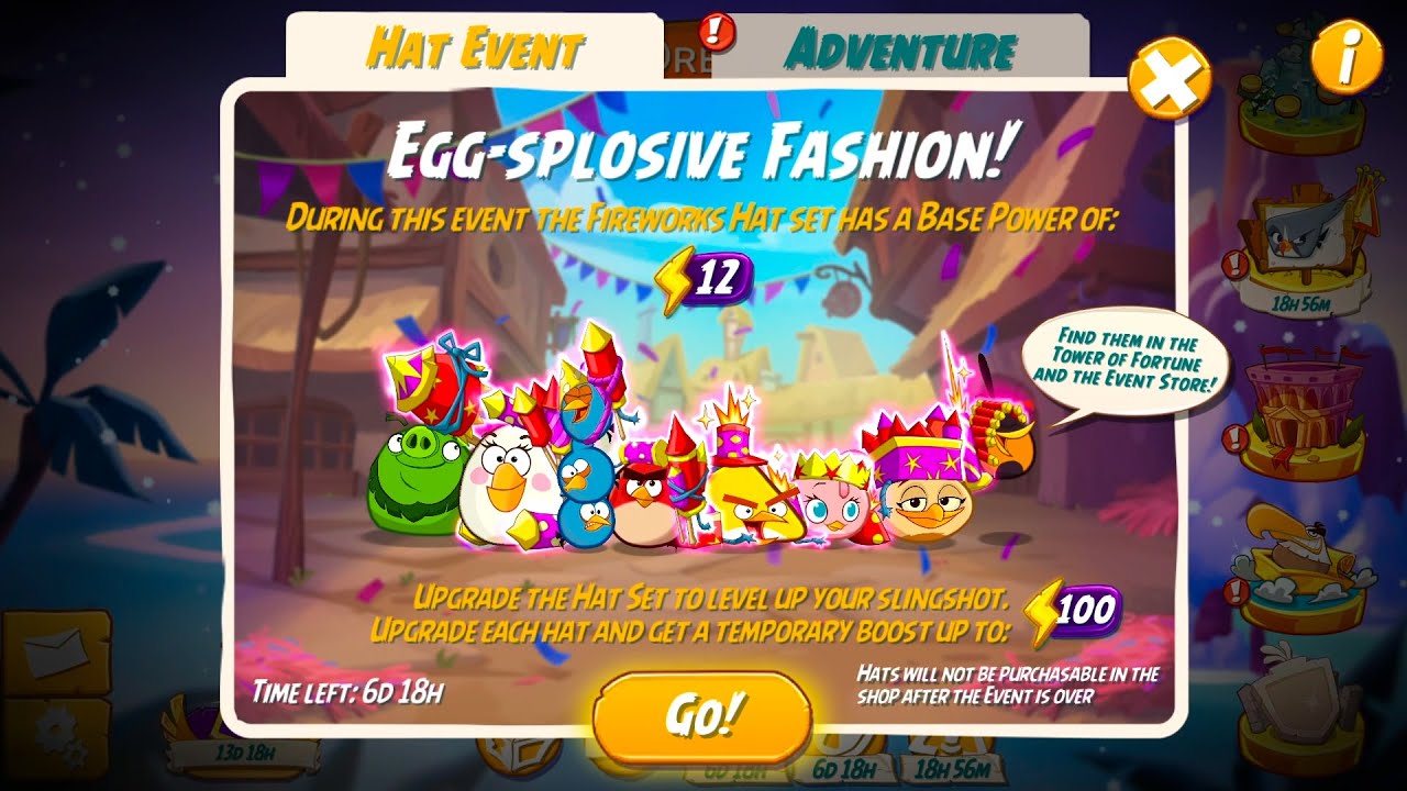 Unlock Fireworks Hat Set | Angry Birds 2 Tower of Fortune 2026