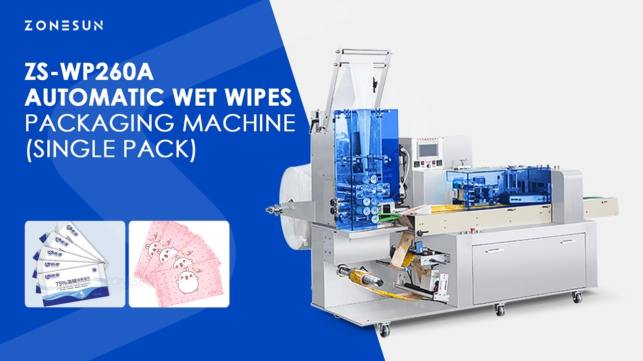 ZONESUN Single Pack Wet Wipes Making Machine Antiseptic Packaging Line ...