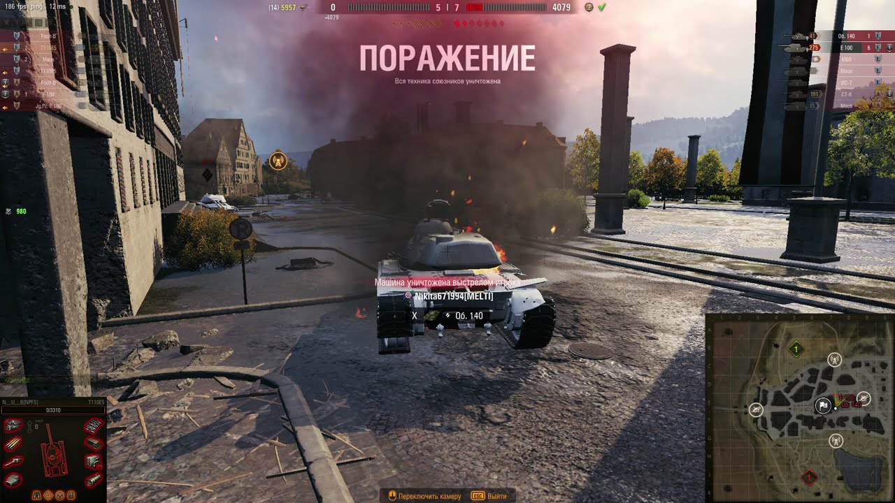 Т110E5 против Мауса и ИС-7 — Линия Зигфрида, 6400 урона | WOT