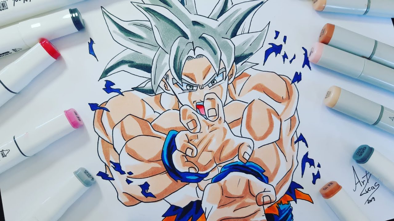 Desenhando o Goku Instinto Superior Completo - Drawing Goku 