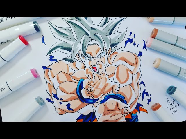 draw Goku instinto superior incompleto 🔥 #desenho #drawingmaster #dra