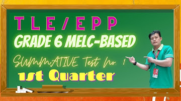 GRADE 6 MELC -BASED SUMMATIVE TEST NO. 1  IN TLE/EPP FIRST QUARTER