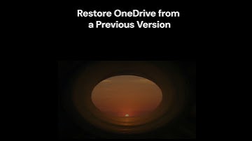 Restore OneDrive from a Previous Version