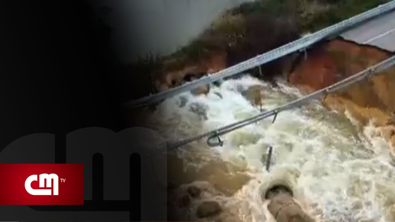 Imagens de drone mostram estrada engolida pela força da água em Porto Covo