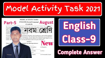 Class 9 Model Activity Task English Part 5 || New Model Activity Task Class 9 August 2021