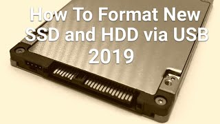 How to Format a Brand new HDD or SSD via USB - Tutorial 2019 - YouTube