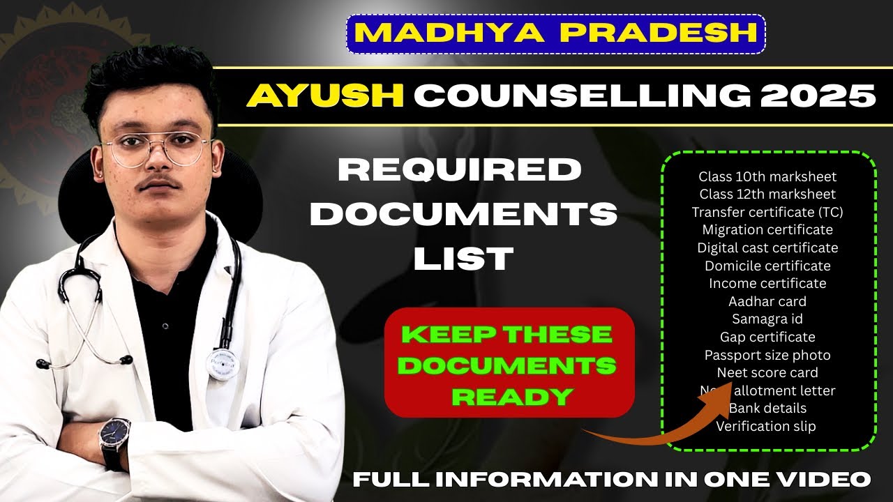 Documents Required for MP AYUSH Counselling 2025 | Complete List ...