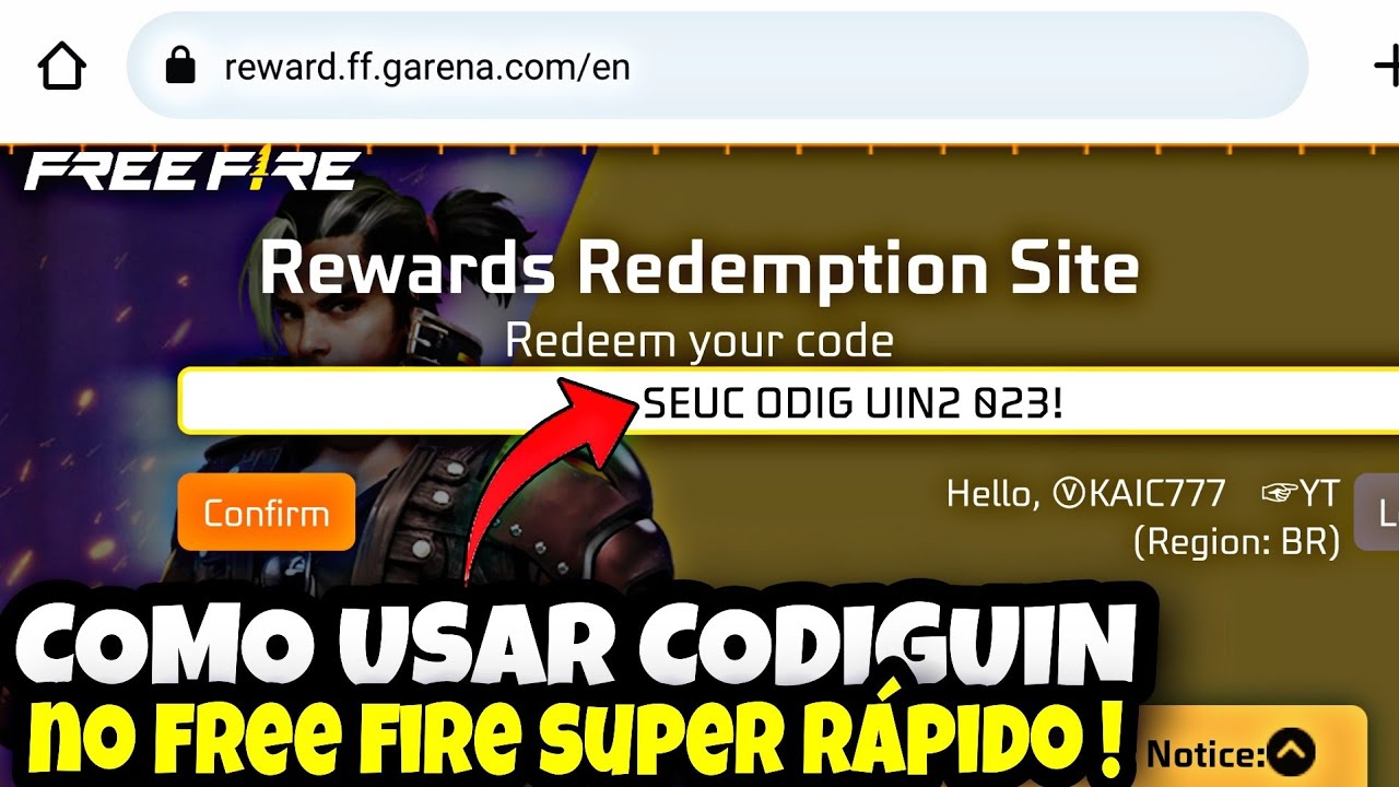 CODIGUIN FF 2023: código Free Fire de natal para resgatar no Rewards FF 