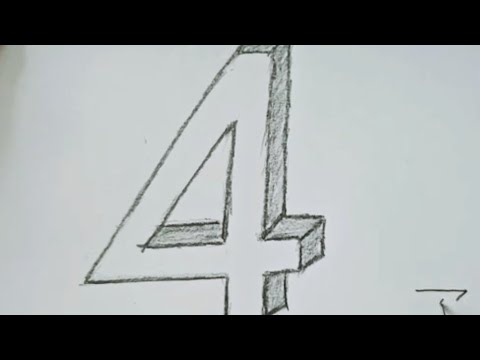 Üç boyutlu 4 rakamı çizim
