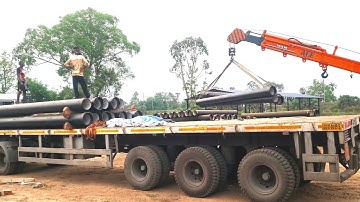 Di pipe unloading on Hydra || truck lovers #jcbvideo #jcb3dx